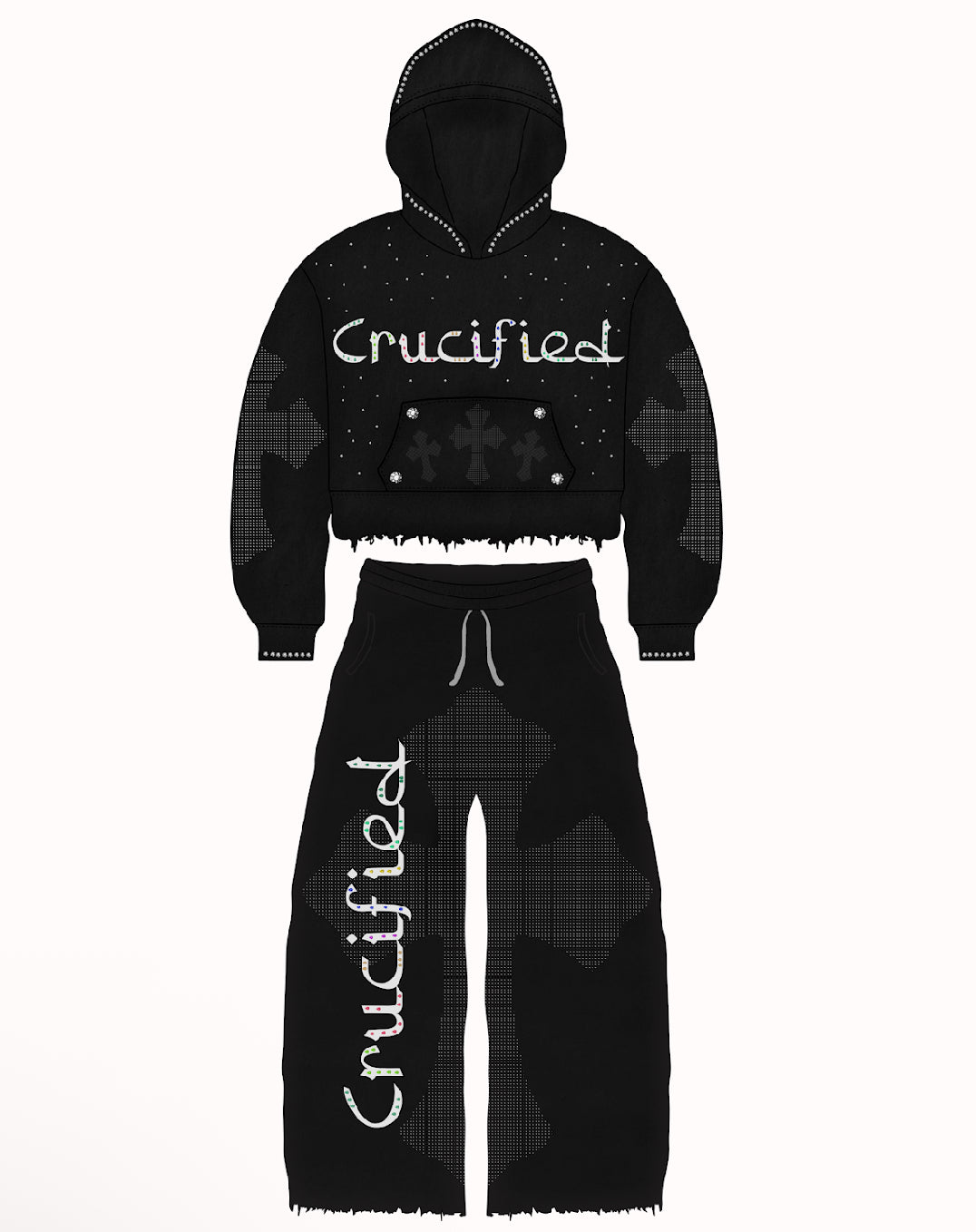 Crucified hoodie and sweatpants set