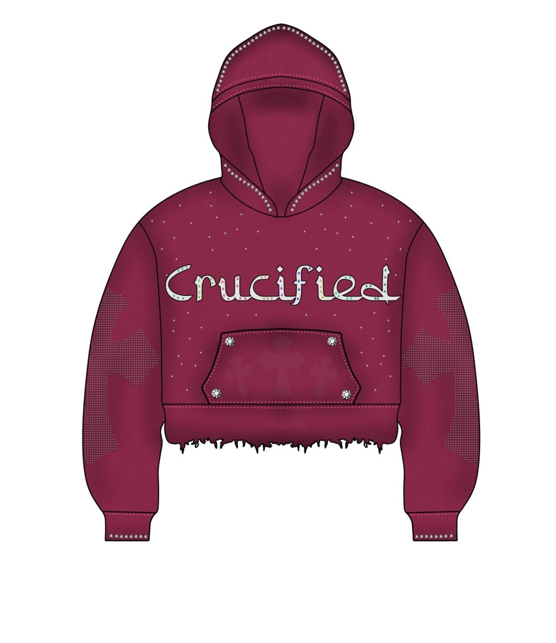 Crucified Pink Hoodie and Sweatpants Set